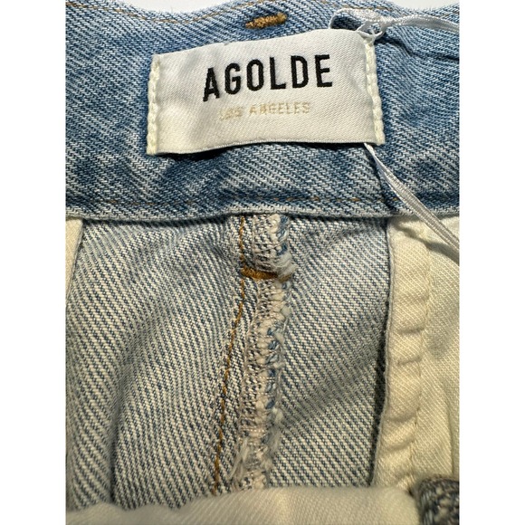 AGOLDE Los Angeles Becker Denim Skirt Raw Hem‎ Light Wash Women's Size 27 - Picture 4 of 8